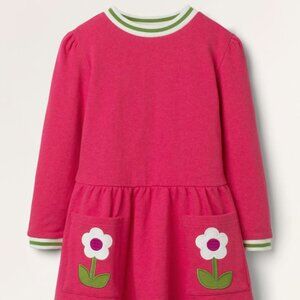 NEW WITH TAG!! Mini Boden Pink Appliqué Pocket Dress.